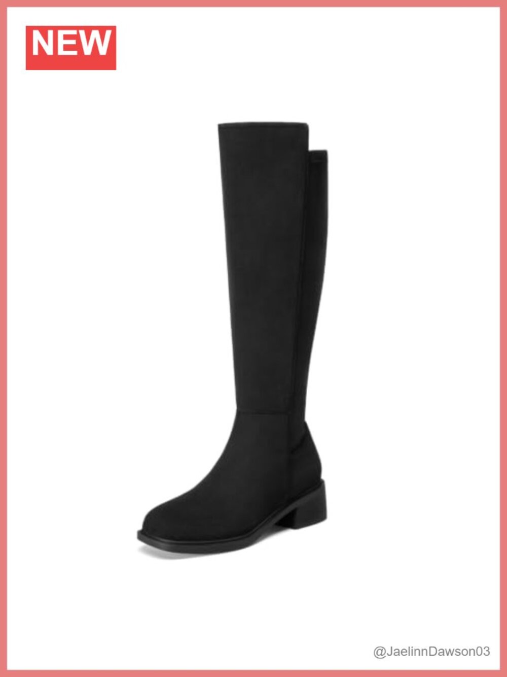 Women's Knee High Boots Stretch Tall Flat Boots with Side Zipper